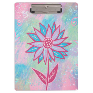 Niedliche handgezeichnet PastelBlume Klemmbrett
