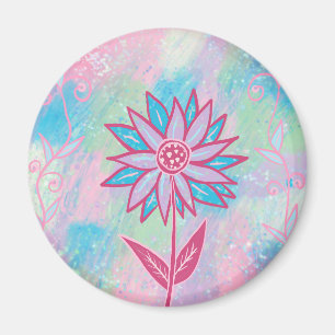Niedliche handgezeichnet PastelBlume Magnet