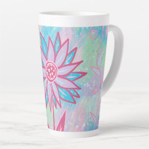 Niedliche handgezeichnet PastelBlume Milchtasse