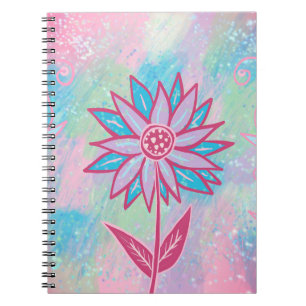 Niedliche handgezeichnet PastelBlume Notizblock