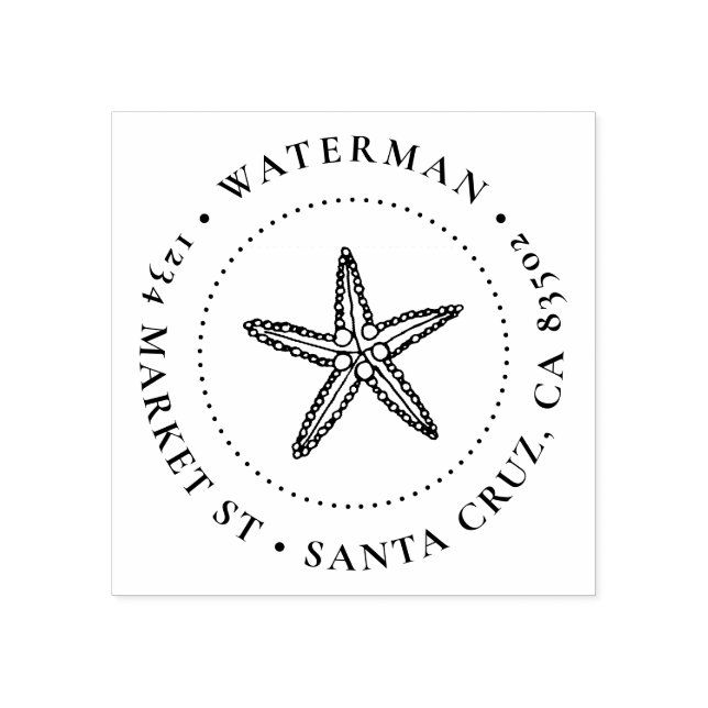 Niedliche handgezeichnet Starfish-Rücksendeadresse Gummistempel (Prägung)