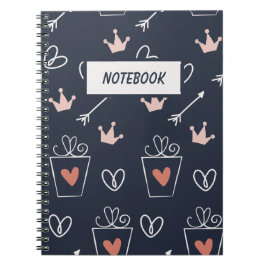 Niedliche, handgezeichnete Formen, Muster-Notebook Notizblock