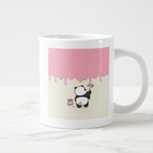 Niedliche handgezeichnete Panda-Kunst rosa Kaffeet Jumbo-Tasse