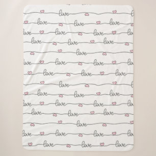 Niedliche handgezogene Liebe Nahtloses Muster Sherpadecke