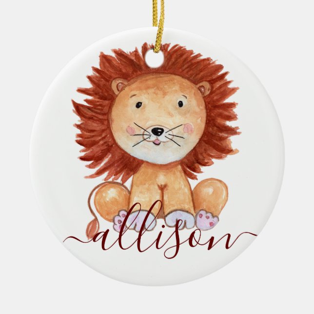 Niedliche, handgezogene personalisierte Kinder Keramik Ornament (Vorne)