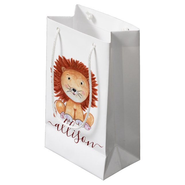 Niedliche, handgezogene personalisierte Kinder Kleine Geschenktüte (Vorderseite Schrägansicht)