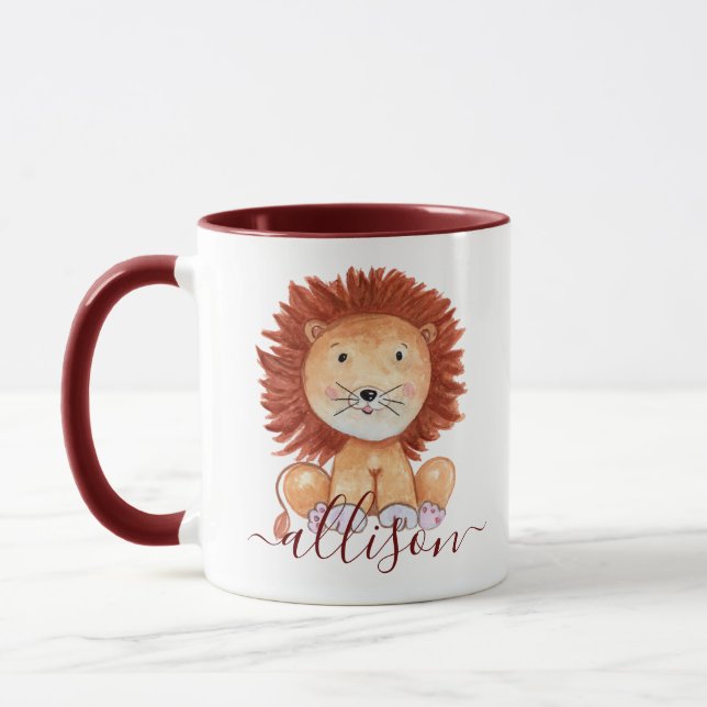 Niedliche, handgezogene personalisierte Kinder Tasse (Links)