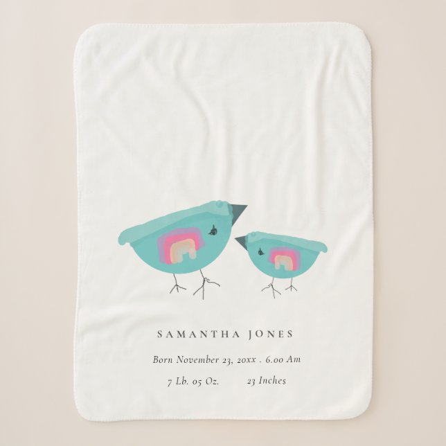 Niedliche Handgezogene Regenbogenblume Birdy Baby  Sherpadecke (Vorderseite)