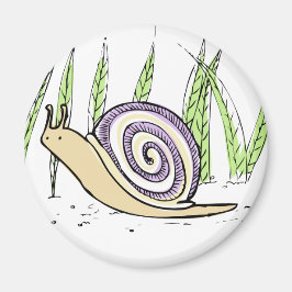 Niedliche handgezogene Schnecke Zeichnend Magnet
