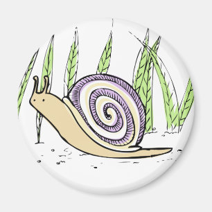 Niedliche handgezogene Schnecke Zeichnend Magnet