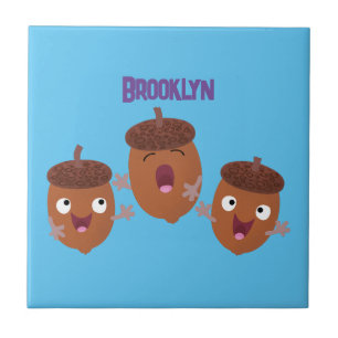 Niedliche Happy Acorns singen Cartoon für Kinder Fliese