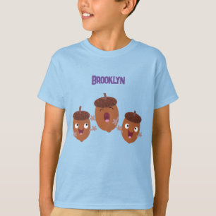 Niedliche Happy Acorns singen Cartoon für Kinder T-Shirt