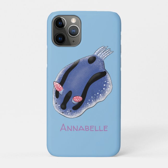 Niedliche Happy Blue Nacktverzweigung Cartoon Illu Case-Mate iPhone Hülle (Rückseite)