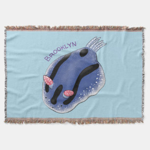 Niedliche Happy Blue Nacktverzweigung Cartoon Illu Decke