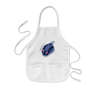 Niedliche Happy Blue Nacktverzweigung Cartoon Illu Kinderschürze