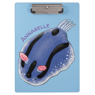Niedliche Happy Blue Nacktverzweigung Cartoon Illu Klemmbrett
