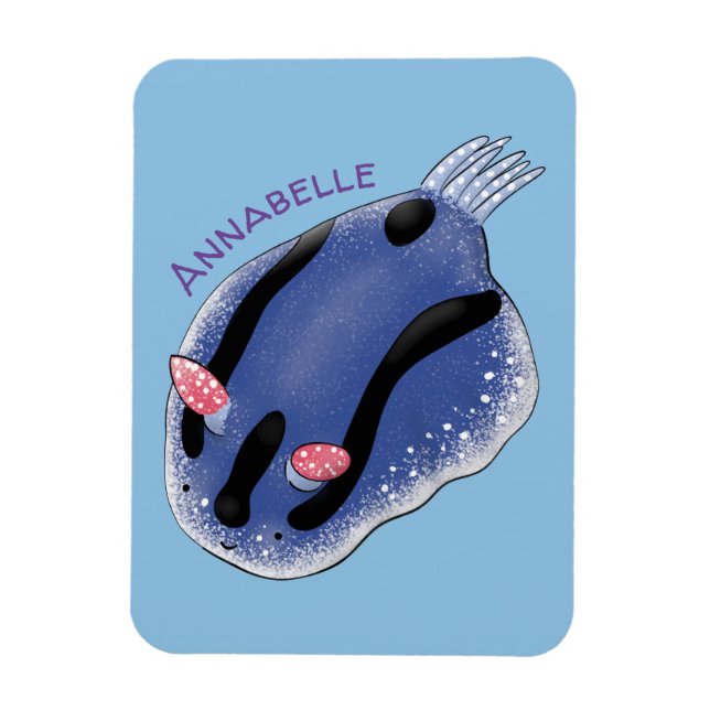 Niedliche Happy Blue Nacktverzweigung Cartoon Illu Magnet (Vertikal)
