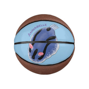 Niedliche Happy Blue Nacktverzweigung Cartoon Illu Mini Basketball