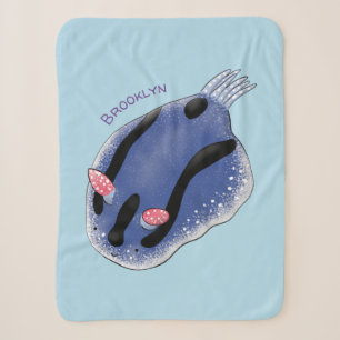 Niedliche Happy Blue Nacktverzweigung Cartoon Illu Sherpadecke