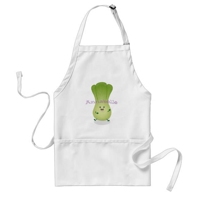 Niedliche Happy Bok Chok Cartoon Illustration Schürze (Vorne)