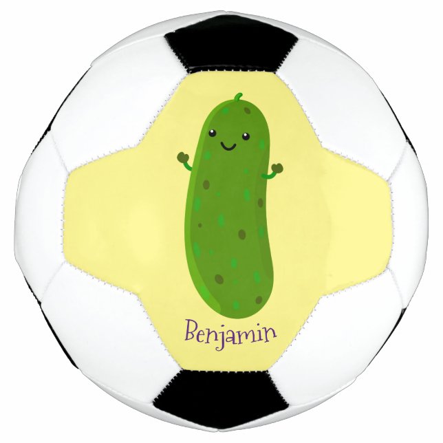 Niedliche Happy Cartoon Illustration Fußball (Vorderseite)