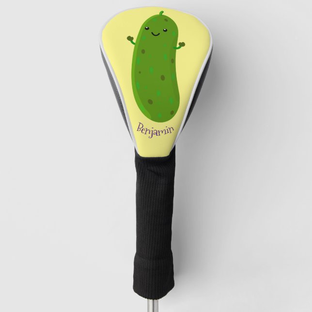 Niedliche Happy Cartoon Illustration Golf Headcover (Vorderseite)