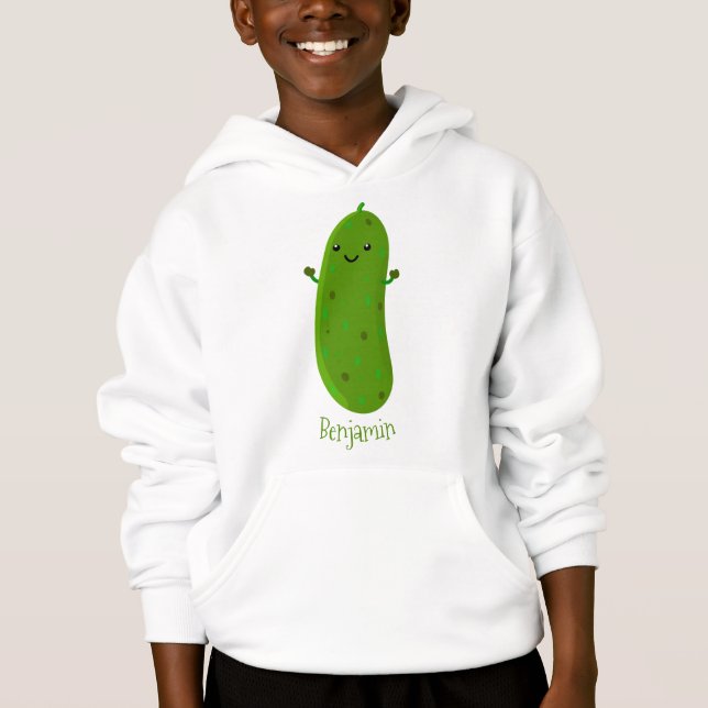 Niedliche Happy Cartoon Illustration Hoodie (Vorderseite)