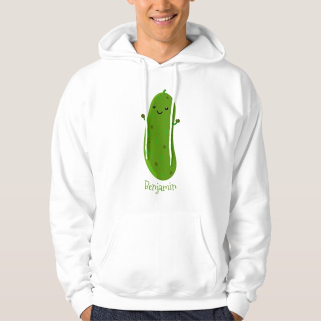 Niedliche Happy Cartoon Illustration Hoodie (Vorderseite)