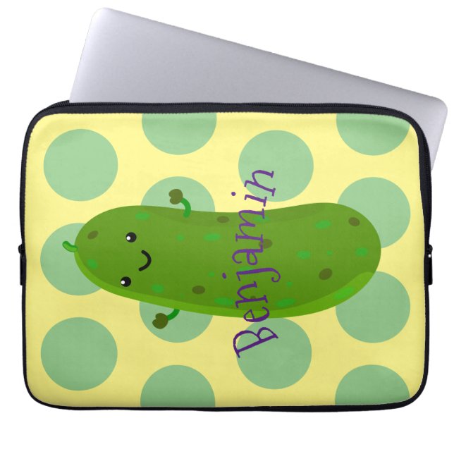 Niedliche Happy Cartoon Illustration Laptopschutzhülle (Vorderseite)