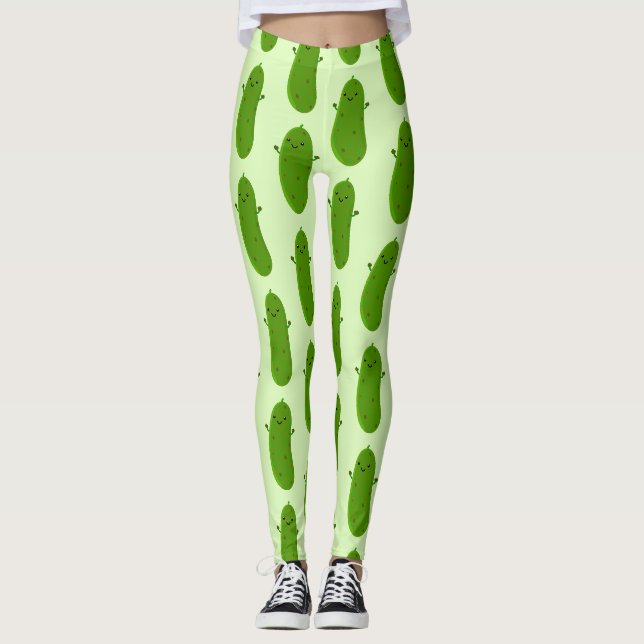 Niedliche Happy Cartoon Illustration Leggings (Vorderseite)