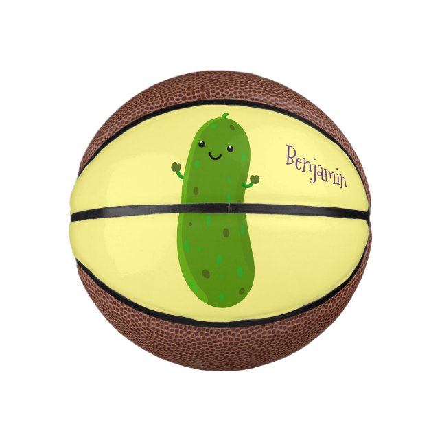 Niedliche Happy Cartoon Illustration Mini Basketball (Vorderseite)