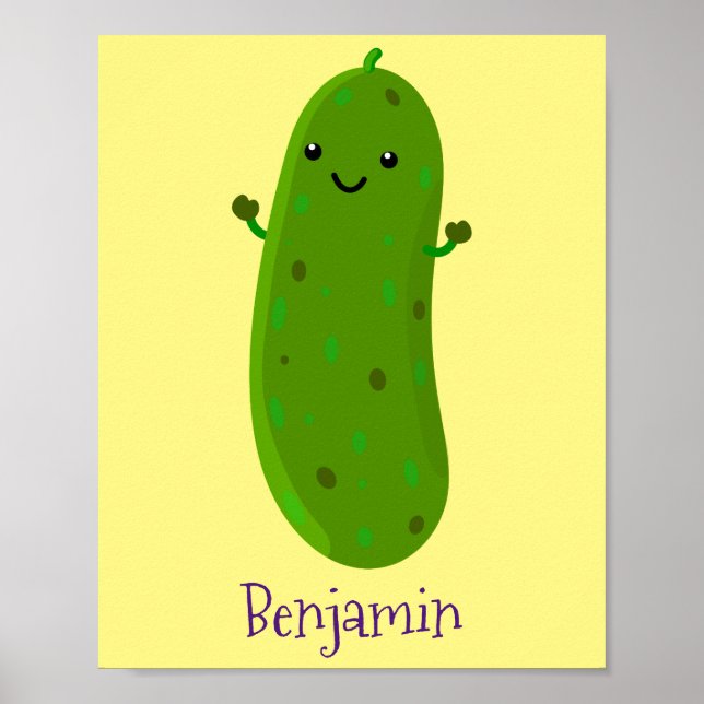 Niedliche Happy Cartoon Illustration Poster (Vorne)