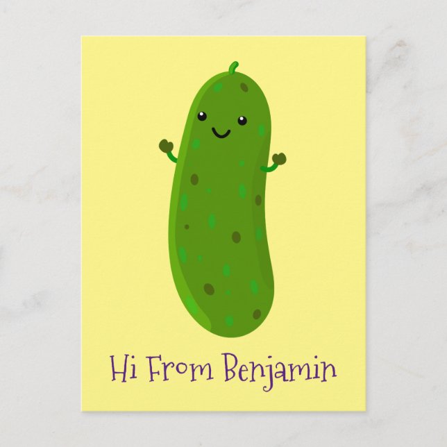 Niedliche Happy Cartoon Illustration Postkarte (Vorderseite)