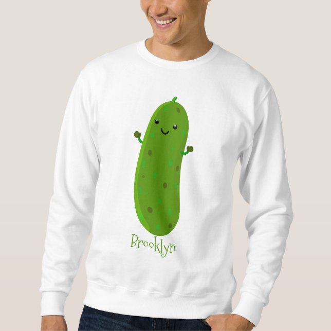 Niedliche Happy Cartoon Illustration Sweatshirt (Vorderseite)
