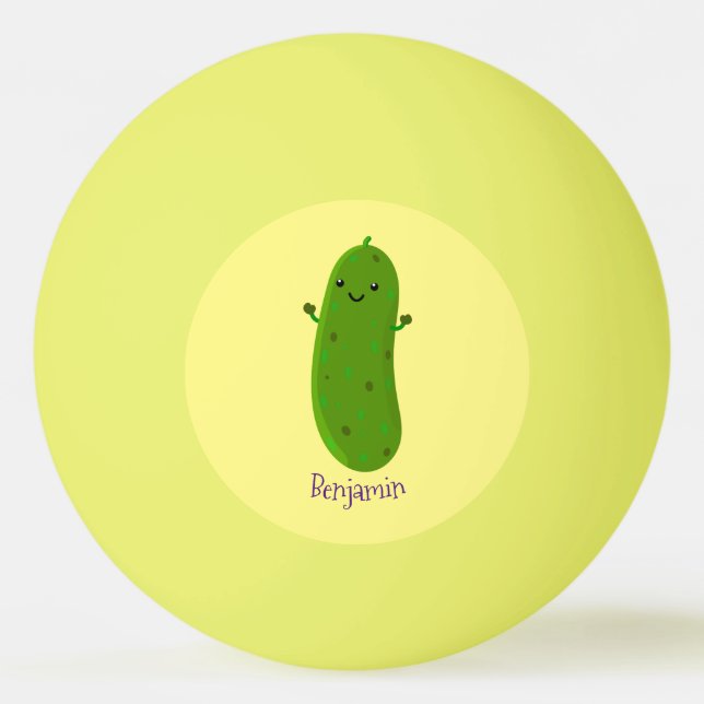 Niedliche Happy Cartoon Illustration Tischtennisball (Vorderseite)