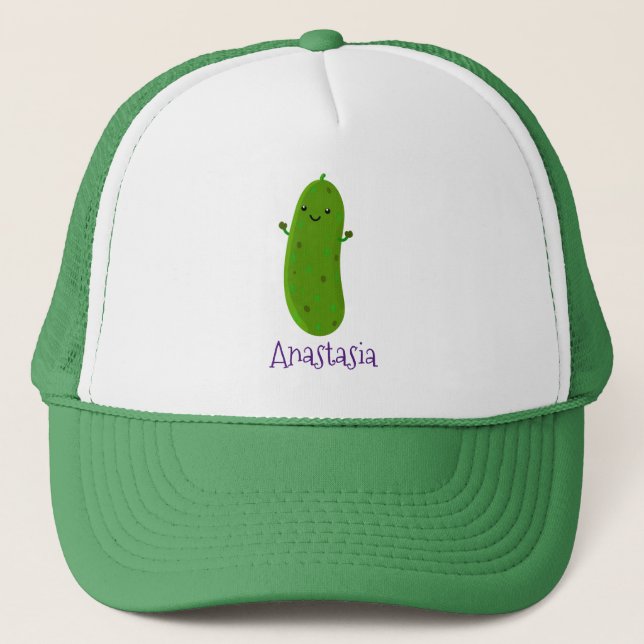 Niedliche Happy Cartoon Illustration Truckerkappe (Vorderseite)