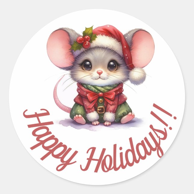 Niedliche Happy Holiday Sticker (Vorderseite)