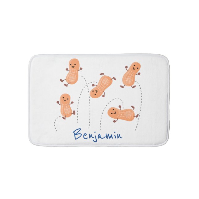 Niedliche Happy Jumping Erdnüsse Cartoon Illustrat Badematte (Vorderseite)