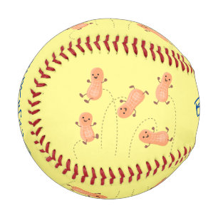 Niedliche Happy Jumping Erdnüsse Cartoon Illustrat Baseball