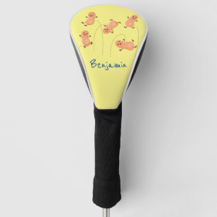 Niedliche Happy Jumping Erdnüsse Cartoon Illustrat Golf Headcover