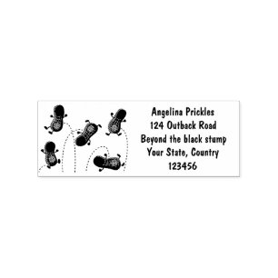 Niedliche Happy Jumping Erdnüsse Cartoon Illustrat Gummistempel