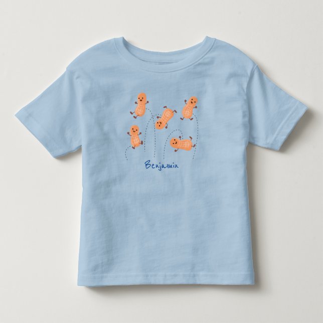 Niedliche Happy Jumping Erdnüsse Cartoon Illustrat Kleinkind T-shirt (Vorderseite)