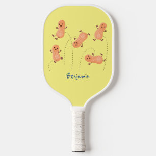 Niedliche Happy Jumping Erdnüsse Cartoon Illustrat Pickleball Schläger