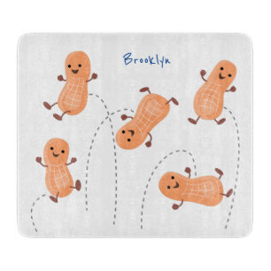 Niedliche Happy Jumping Erdnüsse Cartoon Illustrat Schneidebrett