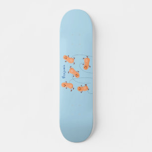 Niedliche Happy Jumping Erdnüsse Cartoon Illustrat Skateboard