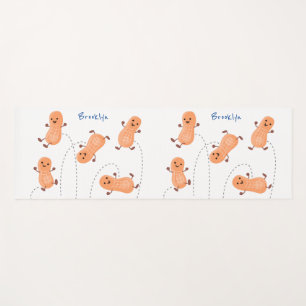 Niedliche Happy Jumping Erdnüsse Cartoon Illustrat Yogamatte