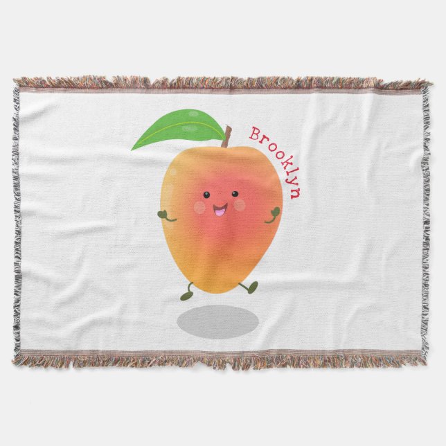 Niedliche Happy Mango Cartoon Illustration Decke (Vorderseite)