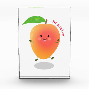 Niedliche Happy Mango Cartoon Illustration Fotoblock