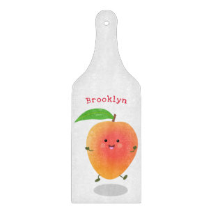 Niedliche Happy Mango Cartoon Illustration Schneidebrett