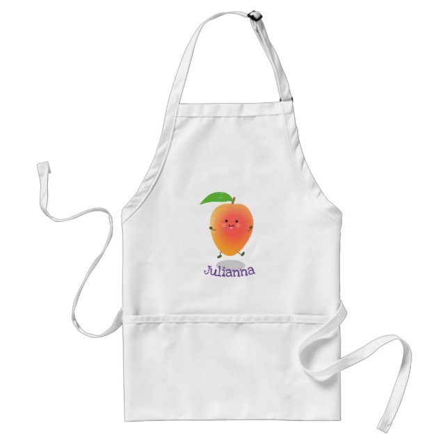 Niedliche Happy Mango Cartoon Illustration Schürze (Vorne)